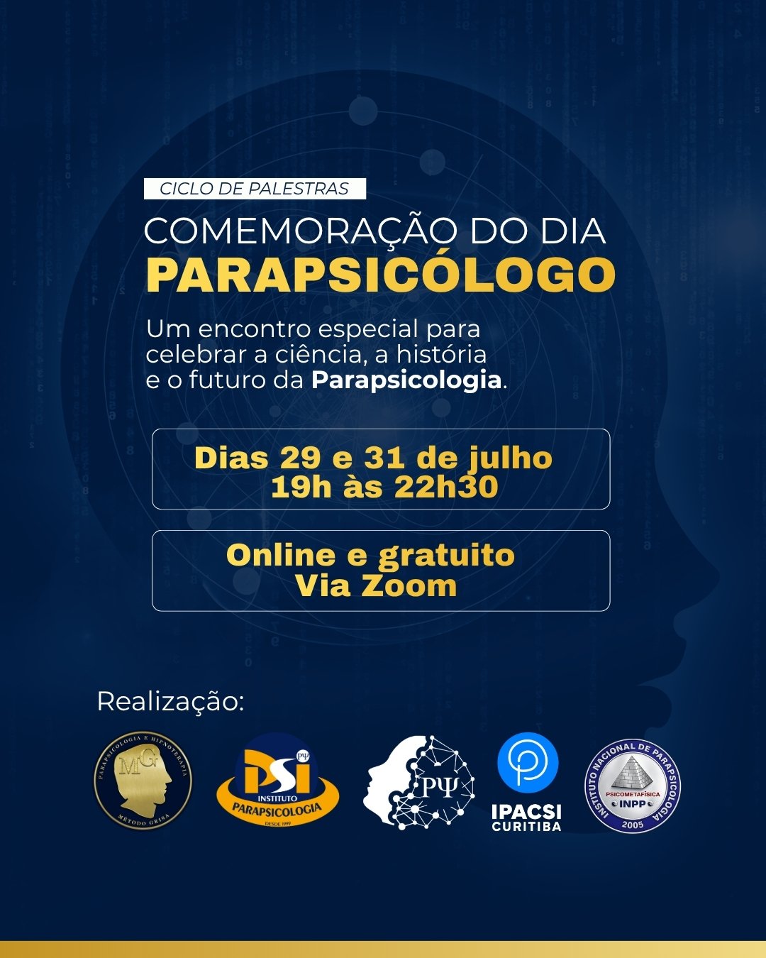 Ciclo de Palestras celebra o Dia do Parapsicólogo com programação gratuita e on-line